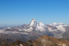 Das Matterhorn ist vom Feejoch gut zu sehen