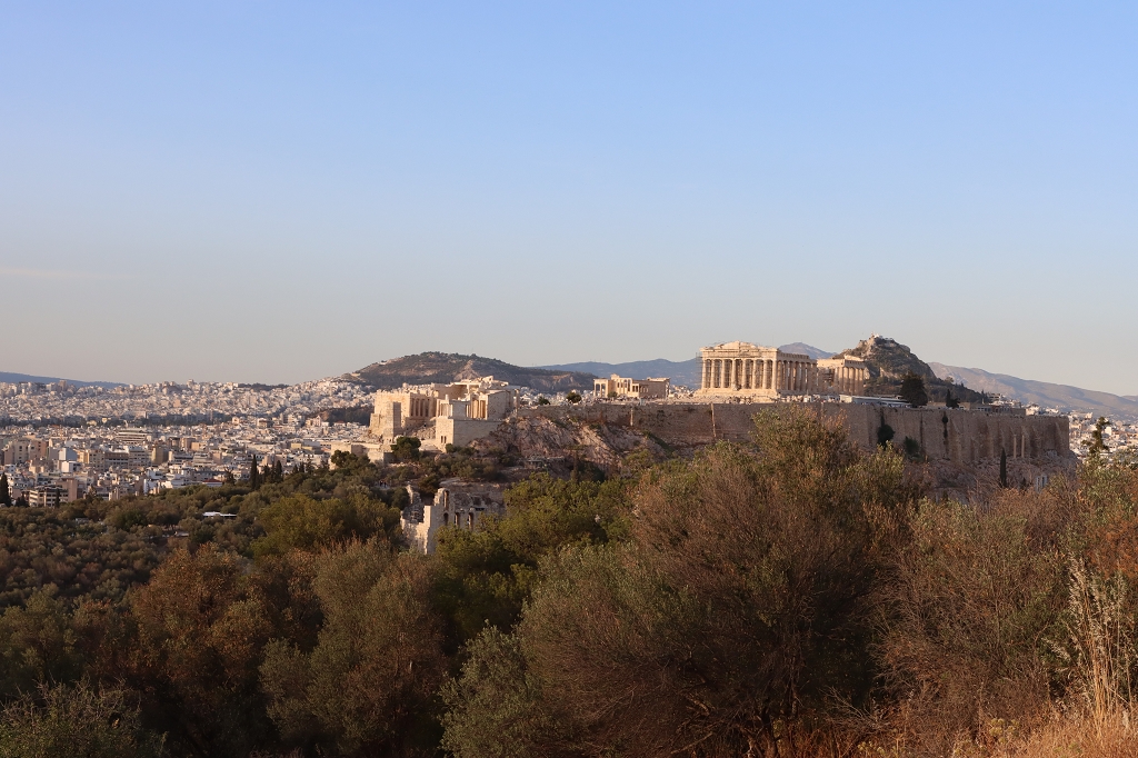 Aussicht auf die Akropolis vom Philopappos-Denkmal