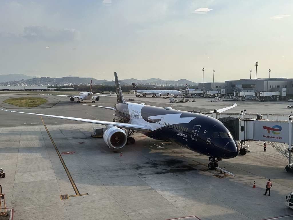Mit dem Dreamliner der Lufthansa ging es zurück nach Frankfurt