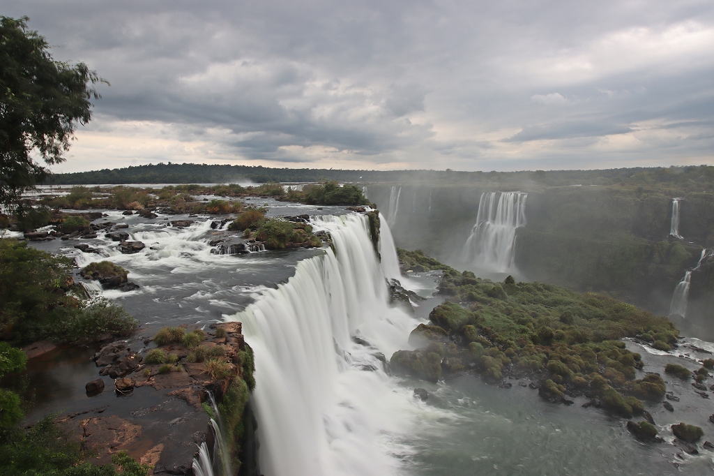 Blick von oben auf die Iguazu-Wasserfälle