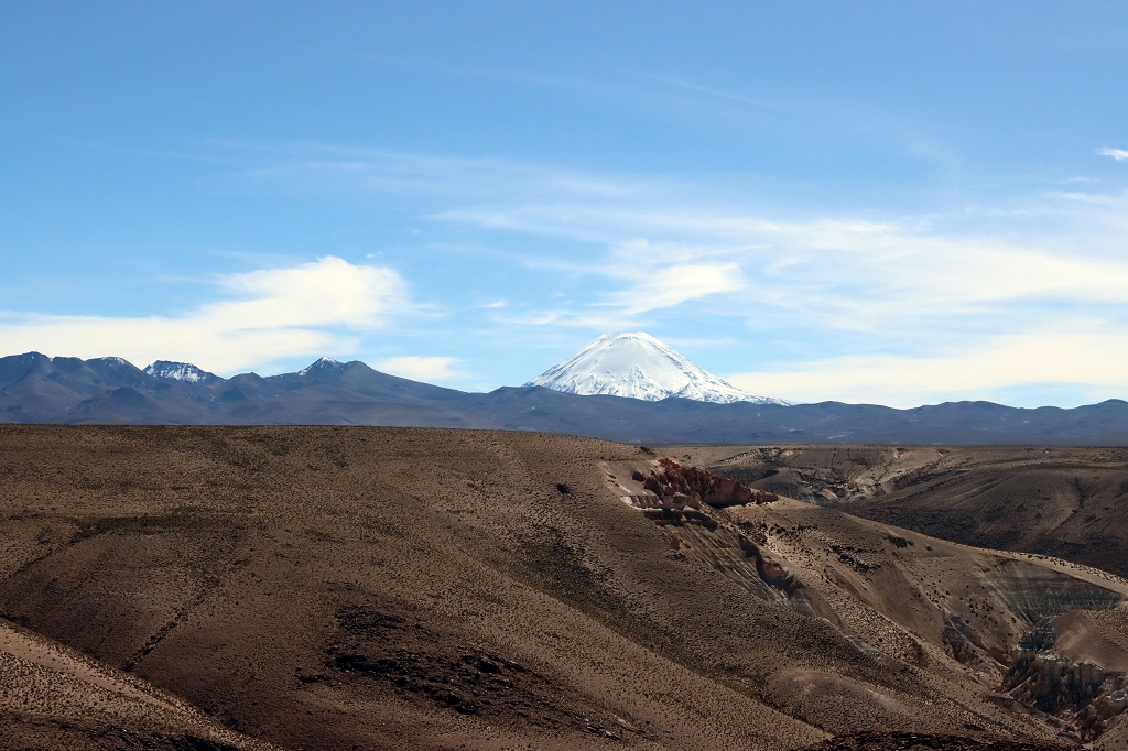 Blick vom Aussichtspunkt auf den Parinacota