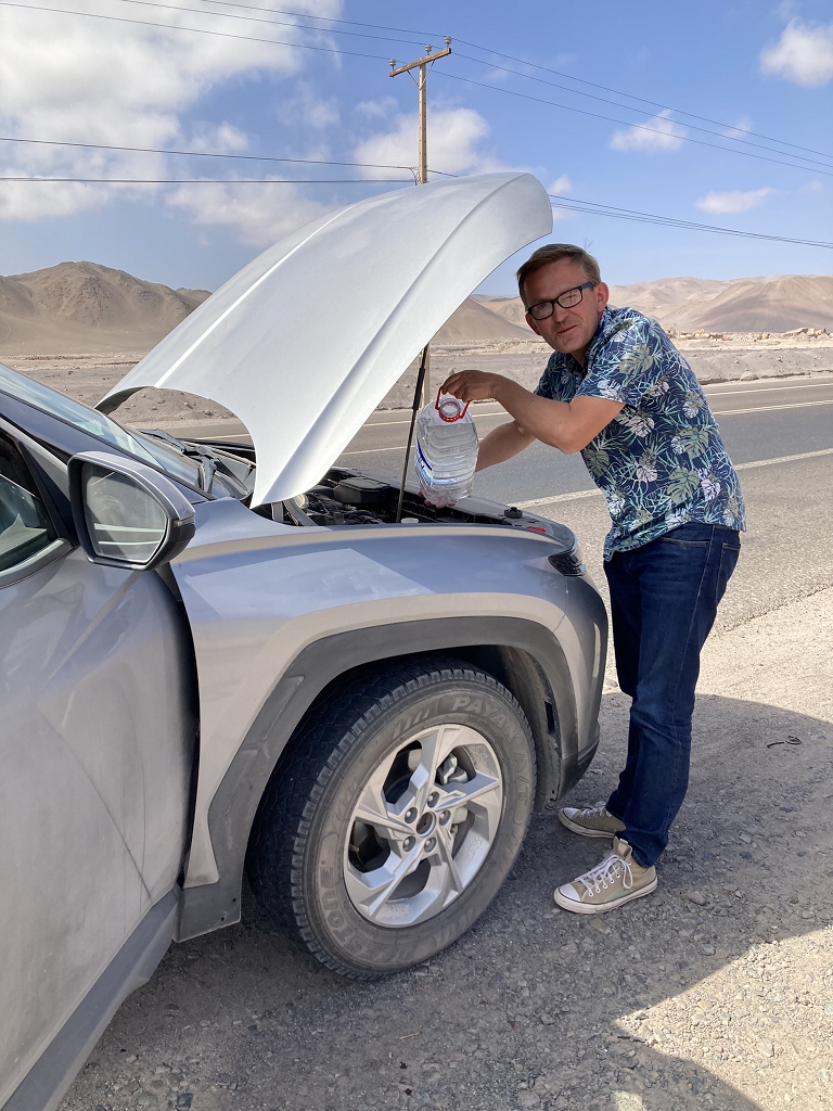 Autopanne kurz hinter Arica
