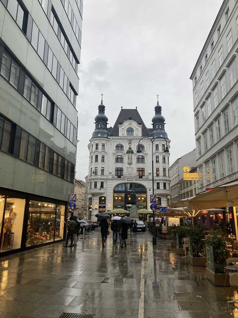 Kleiner Spaziergang durch die Geschäftsstraße in Wien