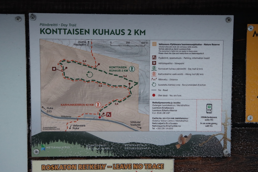 Wanderroute auf den Konttainen