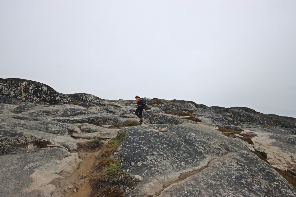 Aufstieg zum höchsten Punkt des Yellow Trails in Ilulissat