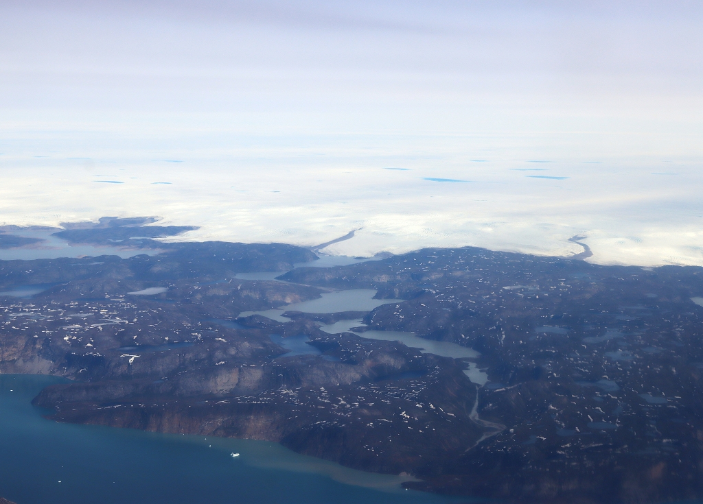 Blick auf Grönland von oben