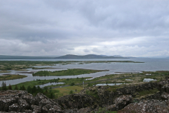 Ausblick von der Besucherplattform im Þingvellir (Thingvellir) Nationalpark auf Island
