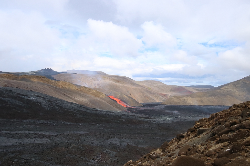 Lavafluss von der Eruption am Fagradalsfjall