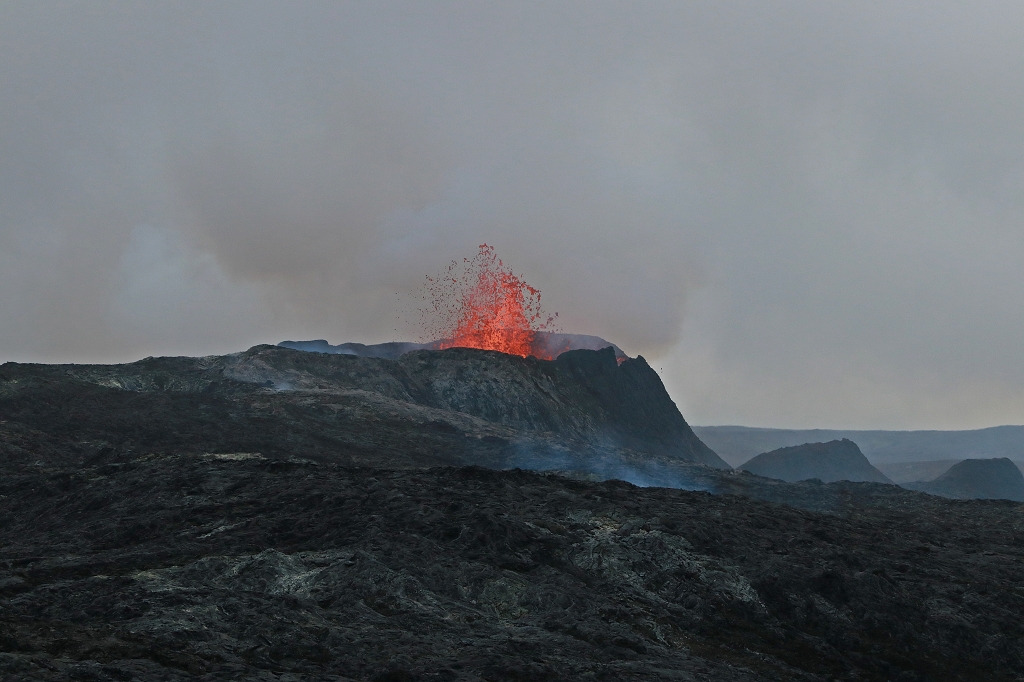 Vulkanausbruch auf der Reykjanes-Halbinsel am Fagradalsfjall