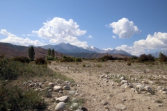 Blick auf die Berglandschaft Kirgistans