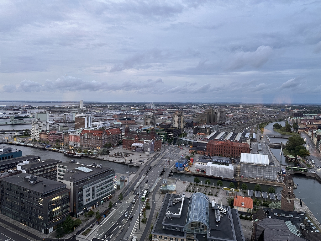 Ausblick von der obersten Etage des Clarion Hotel Malmö Live