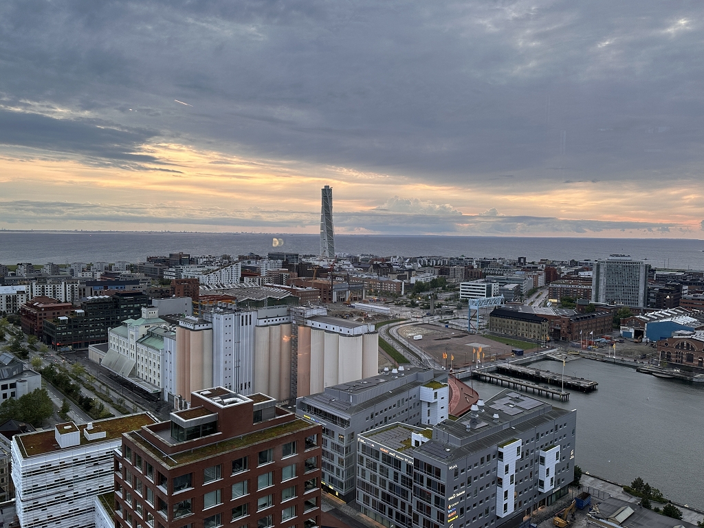 Ausblick von der obersten Etage des Clarion Hotel Malmö Live
