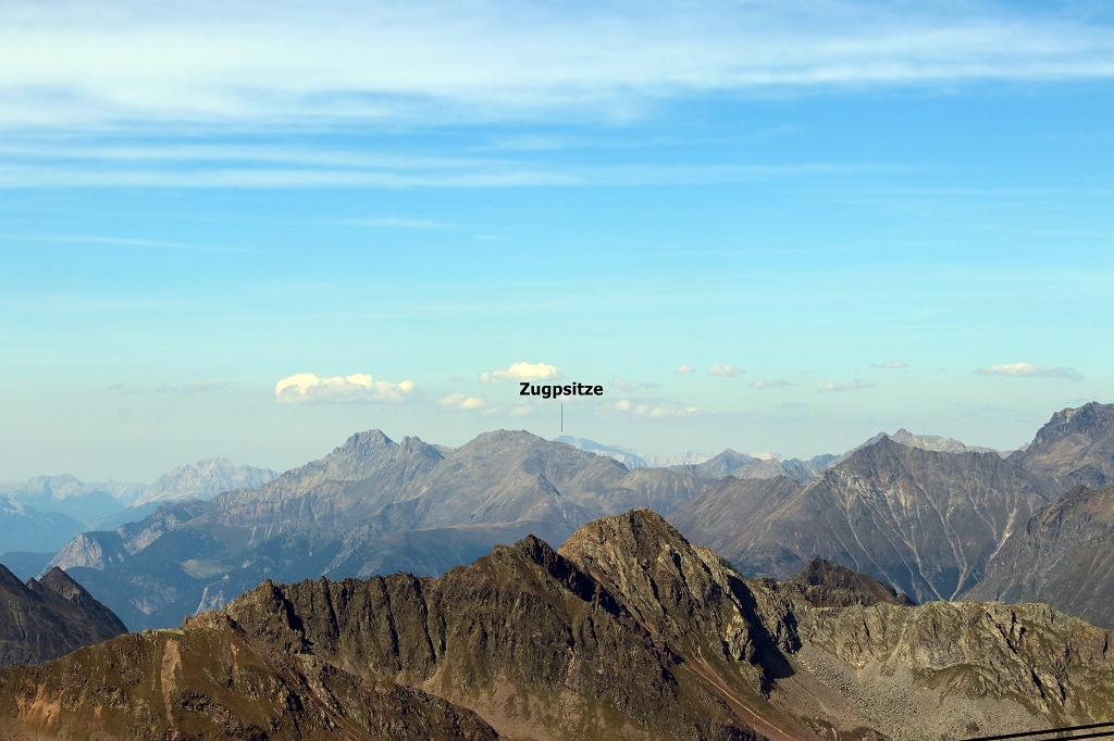 Blick vom Gaislachkogl auf die Zugspitze