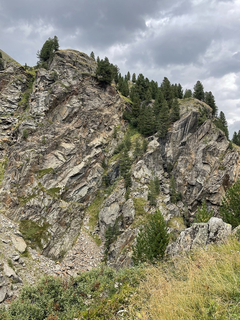 Blick auf den Klettersteig Obergurgl (Zirmwald Klettersteig)