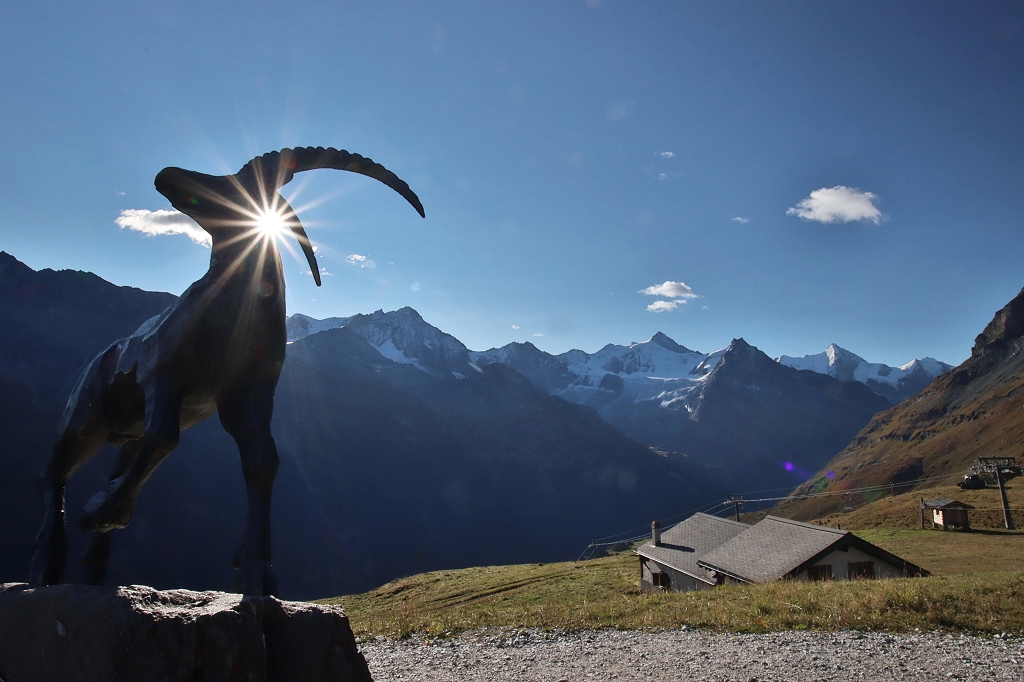 Blick auf die 4.000er der Weisshorngruppe