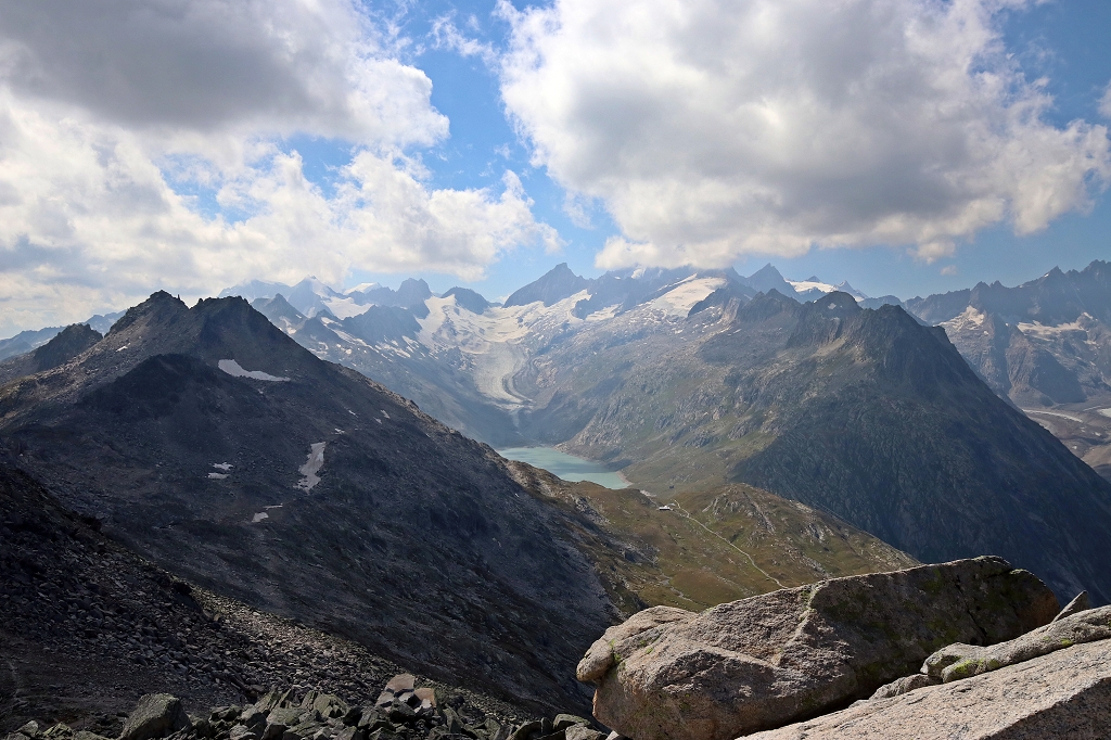 Wanderung vom Grimselpass zum Sidelhorn - Blick auf die Berner Alpen