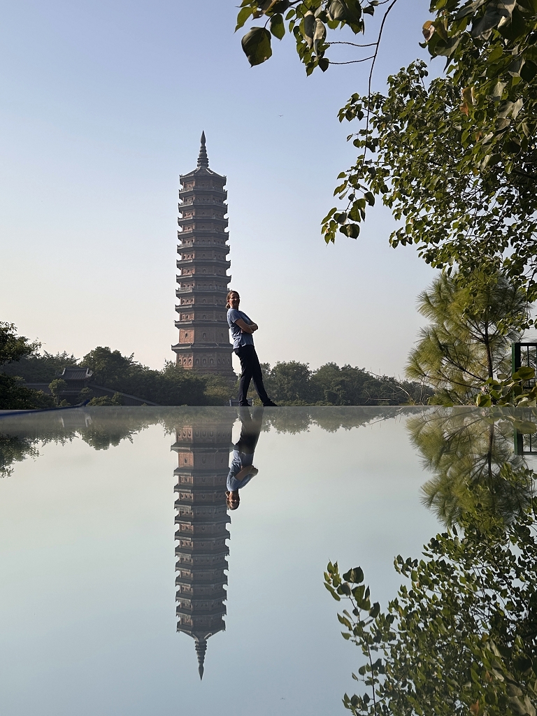 Spiegelung der Bao Tháp-Pagode