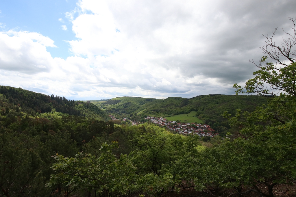 Wanderung 3x3 Salinental: Vitaltour Rheingrafenstein: Blick vom Uhufels auf Altenbamberg