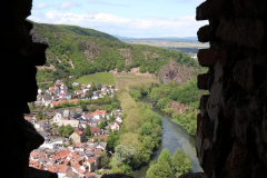 Wanderung 3x3 Salinental: Vitaltour Rheingrafenstein - Blick von der Burg Rheingrafenstein